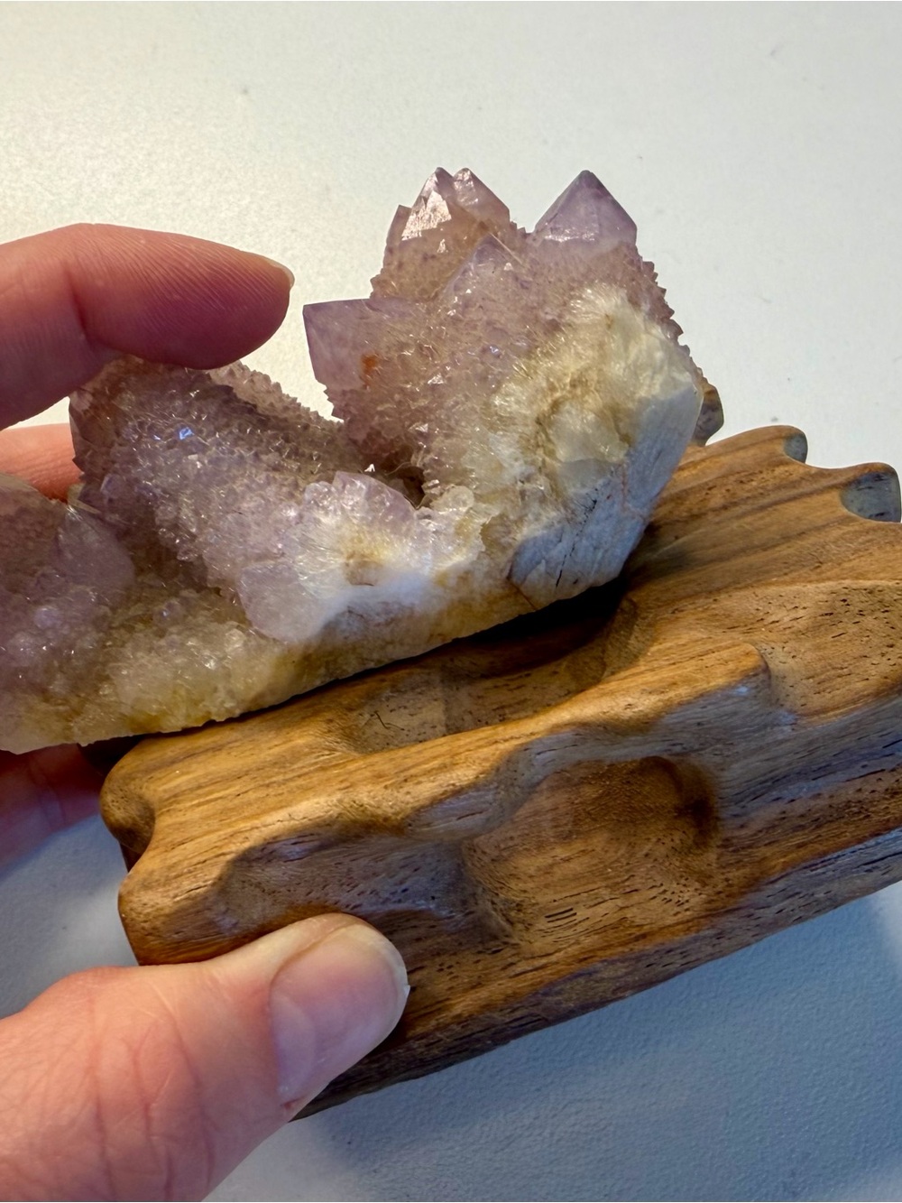 Amethyst Crystal with wooden base
